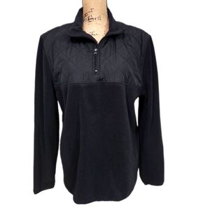 Aeropostale Black 1/4 Zip Quilted Fleece Pullover Size M